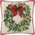 Traditional Classic Christmas Wreath Hook Pillow 16" x 16" For Sale - Image 3 of 3