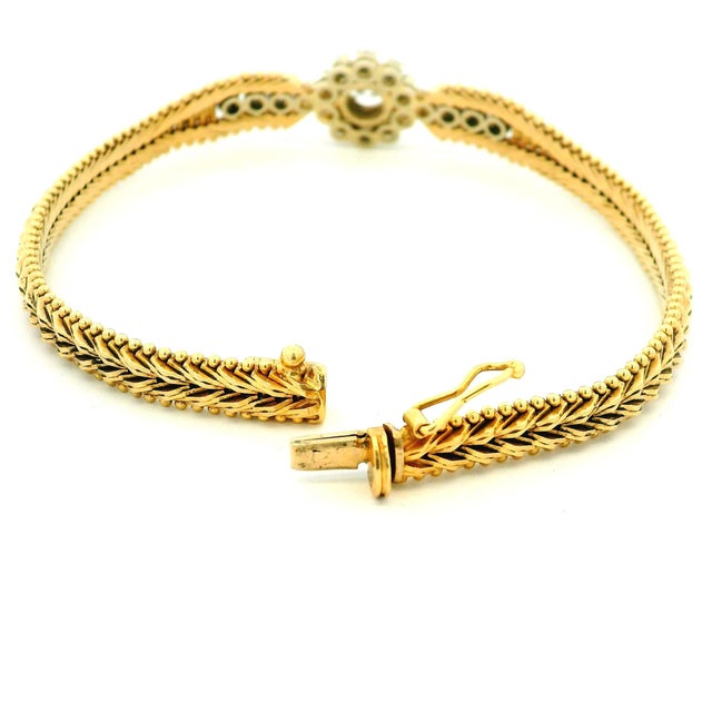 1970s Italian 14k Gold Diamond Flexible Bangle Bracelet For Sale - Image 12 of 12