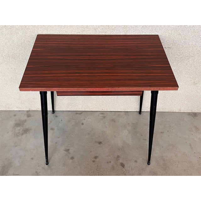 Mid Century Modern School Desk With Drawer and Iron Legs, 8 Pieces Available For Sale - Image 6 of 12