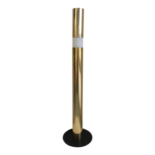 1970s Modern Brass and Glass Floor Lamp For Sale