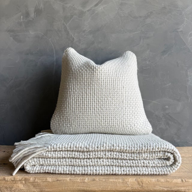 Amari Wool Pillow - Off White For Sale - Image 4 of 6