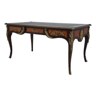Vintage 19th Century Louis XV Style Walnut Beaureauplate Partner Writing Desk For Sale