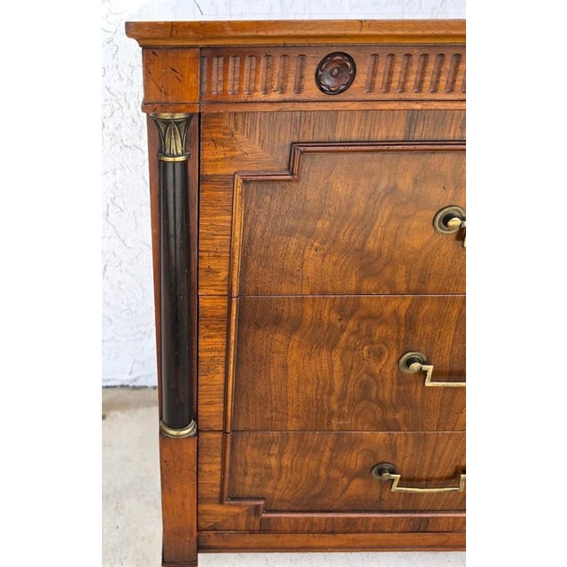 Wood Vintage Baker French Empire Directoire Walnut Lowboy Dresser 1960s For Sale - Image 7 of 18