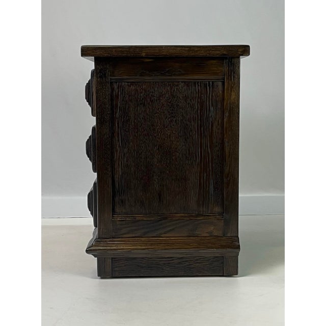 Late 20th Century Vintage Link-Taylor Espanol Slate-Top Oak Nightstand For Sale - Image 5 of 12