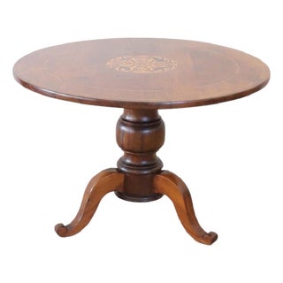Antique Inlaid Walnut Tilt-Top Table, 1800s For Sale