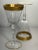 Vintage Optic Glass Goblets With Metallic Gold Floral Rim- Set of 4 For Sale In Charlotte - Image 6 of 10