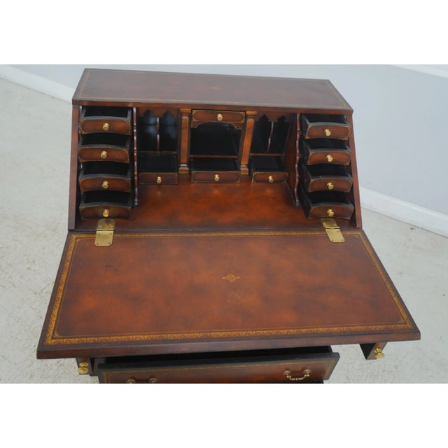 Maitland - Smith Maitland Smith Tooled Leather Slant Front Desk For Sale - Image 4 of 12