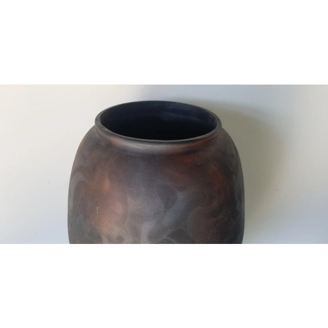 Ceramic Large- Vintage Raku Art Pottery Vase For Sale - Image 7 of 11