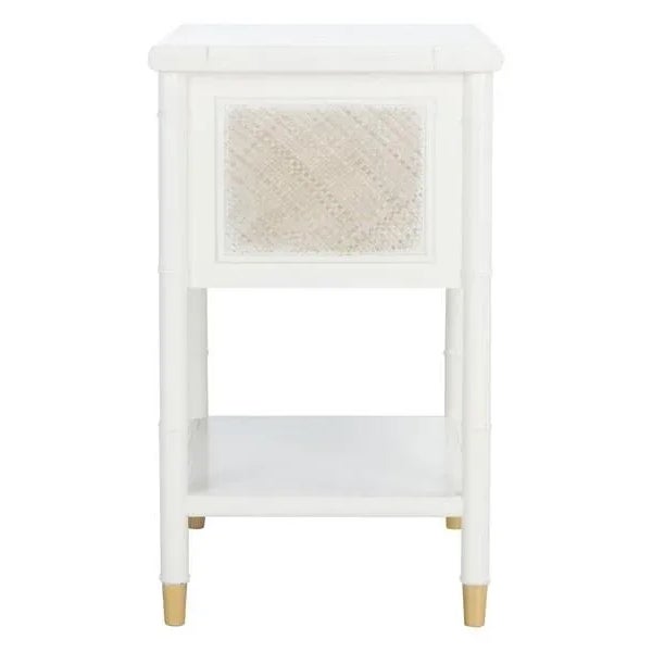 Ahab 2 Drawer 1 Shelf Accent Table - White/Gold For Sale In Philadelphia - Image 6 of 11