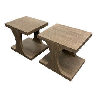 Brownstone Palmer Driftwood End Tables, Pair For Sale
