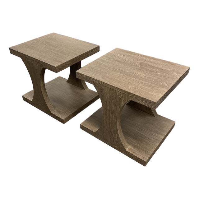Brownstone Palmer Driftwood End Tables, Pair For Sale