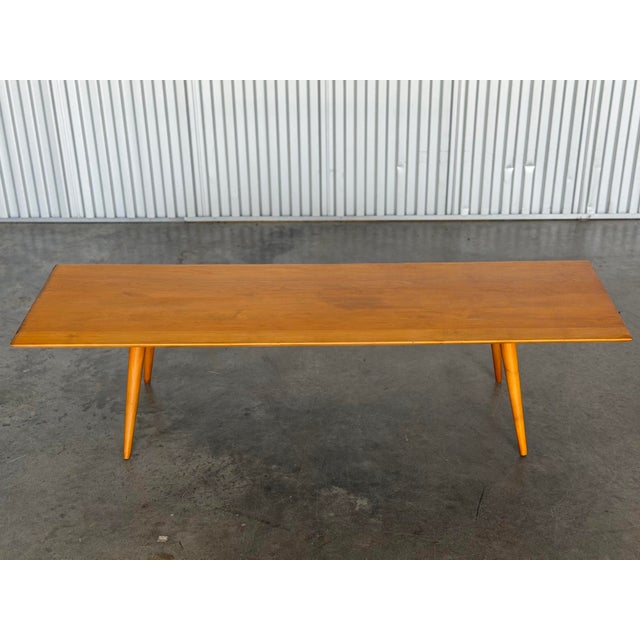 1950s Early Paul McCobb Planner Group Bench Coffee Table With Cabinet Drawer - Restored For Sale - Image 9 of 12