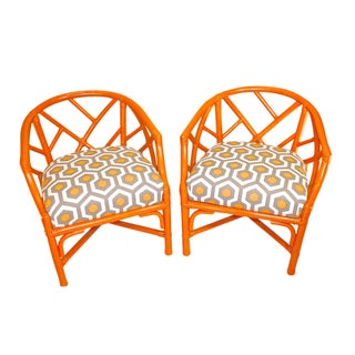 Vintage Bamboo Armchairs - A Pair For Sale