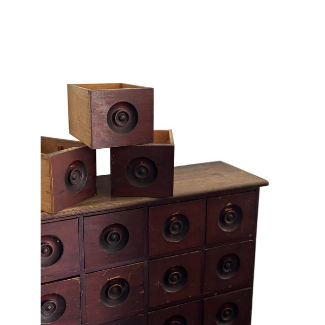 Vintage Industrial Apothecary Haberdashery Workshop Chest of Drawers For Sale - Image 4 of 5