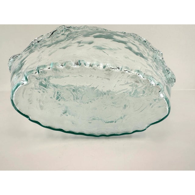Large 1980s Contemporary Art Glass Ocean Water Wave Vase For Sale - Image 9 of 10