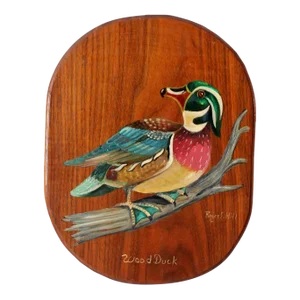 Vintage Wood Duck Painting on Wood