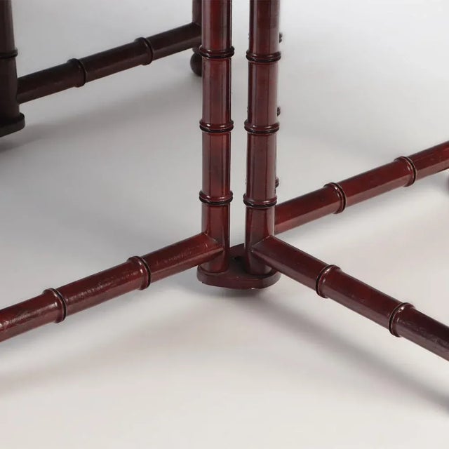 Wood A French Faux Bamboo Dining Room Table, in the Manner of Jansen, C. 1960. For Sale - Image 7 of 9