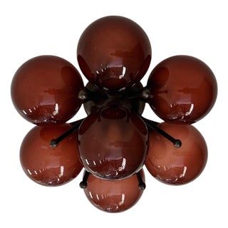 Sakura Bronzed Frosted Amethyst Globe Flush Mount by Fabio LTD For Sale
