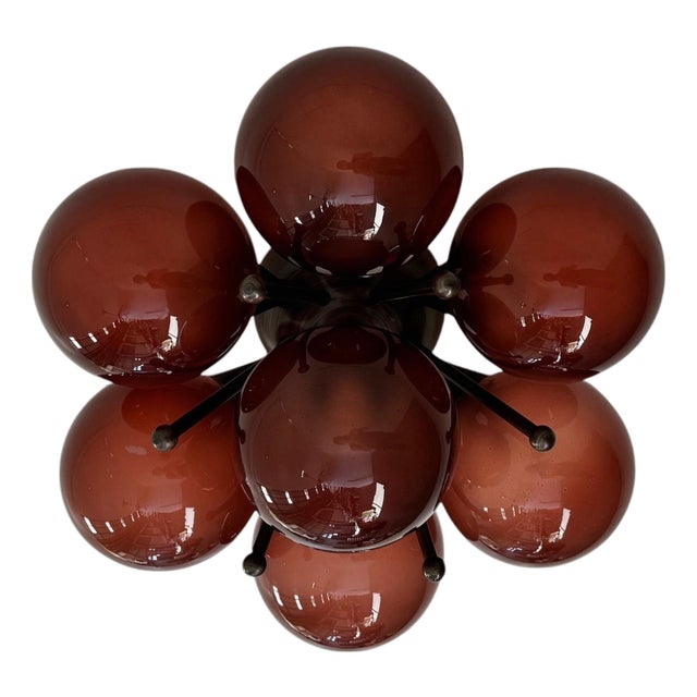 Sakura Bronzed Frosted Amethyst Globe Flush Mount by Fabio LTD For Sale