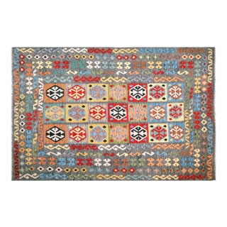 Afghan Hand Made Organic Wool Maimana Kilim,6'9"x10'6" For Sale