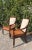 Contemporary Polo Ralph Lauren Classic Vintage Carved Wood Accents Arm Chairs With Traditional Cognac Leather Seats - A Pair For Sale - Image 3 of 11