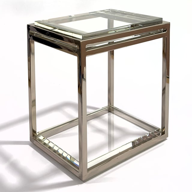 State St. Chrome & Glass End Table by ⁠Michael Amini for Aico For Sale - Image 4 of 9