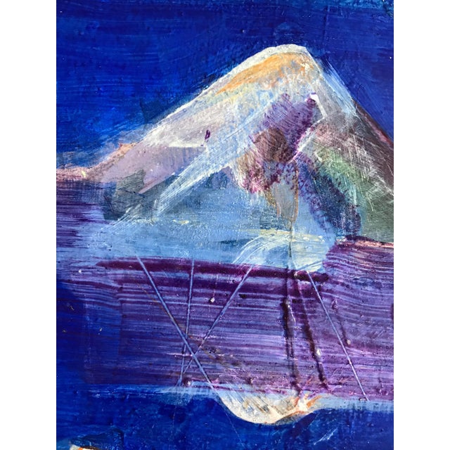 Patricia Zippin "Island in the River" 1980s Mixed Media Landscape Abstract Painting For Sale - Image 4 of 6