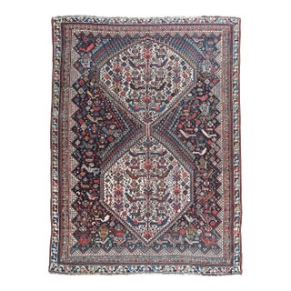 Antique Tribal Persian Rug With Tree of Life & Animal Motifs – Late 19th Century -4' 7'' X 6' 6'' For Sale