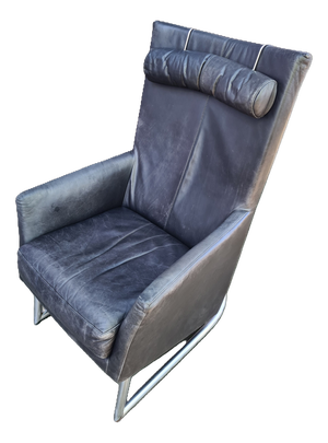 Modern Leather Lounge Chair with Steel Base from Montis, Netherlands, 1970s