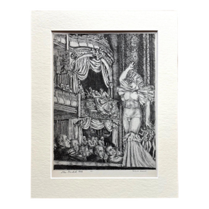 Vintage 1939 Print in 11x14 Mat, Ready to Frame: Reginald Marsh "Star Burlesque"