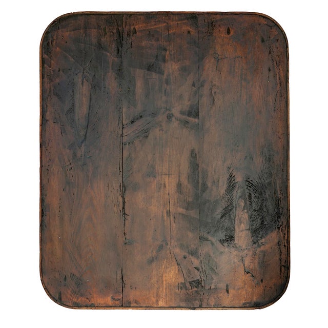 Burnt Umber Antique Wood Side Table W/ 2 Drawers For Sale - Image 8 of 11