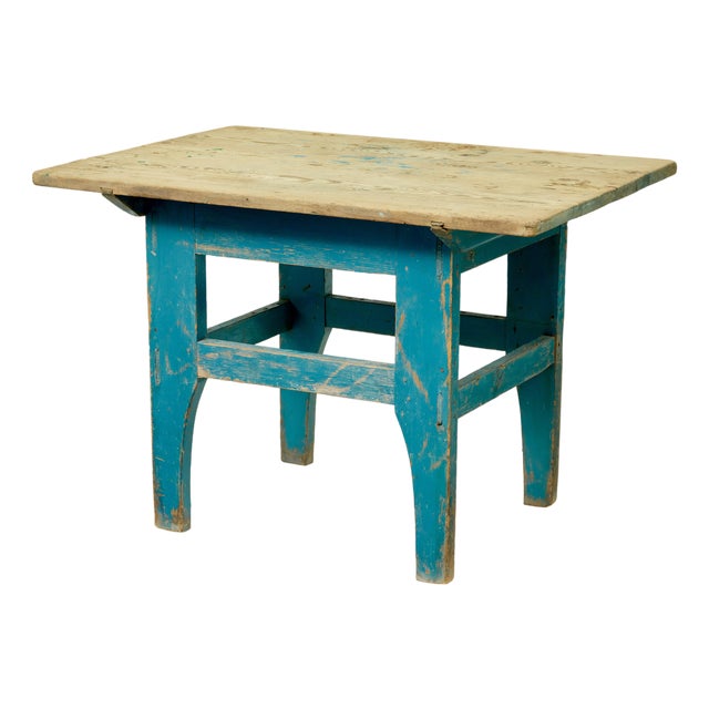 Swedish Painted Pine Side Table, 1880 For Sale