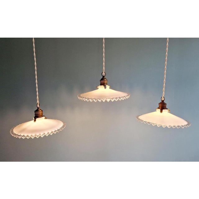 Suspension Light in White White Opaline, 1930s For Sale - Image 15 of 17