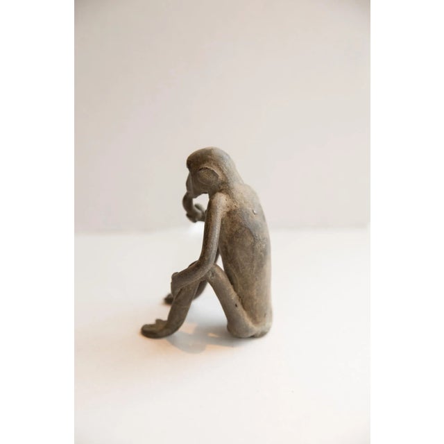 Old New House Vintage African Monkey Eating Banana Figurine For Sale - Image 4 of 7