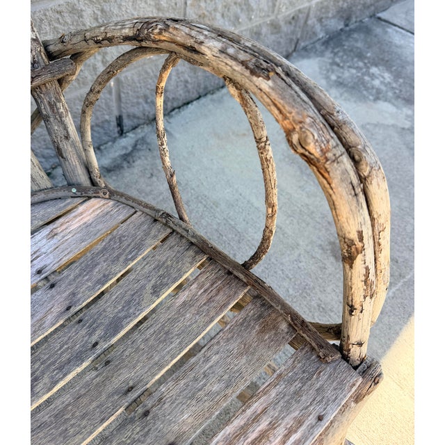 Handmade Vintage Folk Art Weathered Twig Rocking Chair For Sale - Image 9 of 12