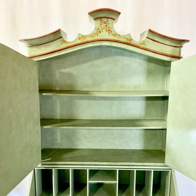 Early 20th Century Swedish Gustavian HandPainted Secretary Desk & Storage Cabinet. For Sale - Image 11 of 18