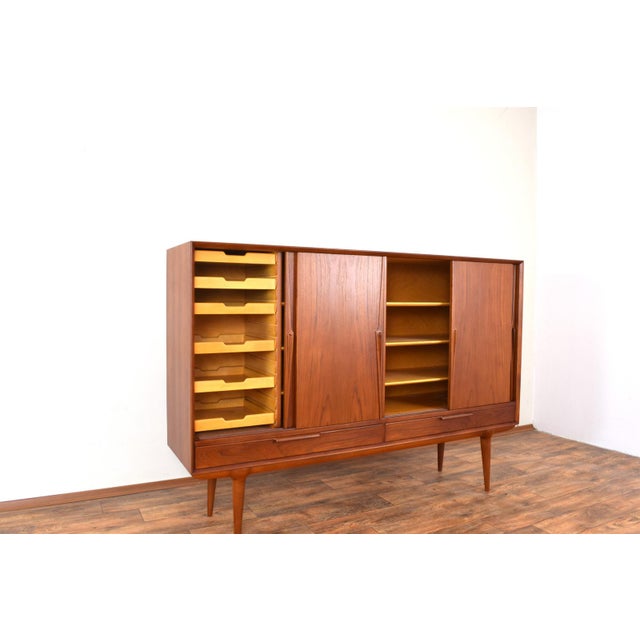 Mid-Century Danish Teak Model 13 Highboard by Gunni Omann for Omann Jun, 1960s For Sale - Image 12 of 18