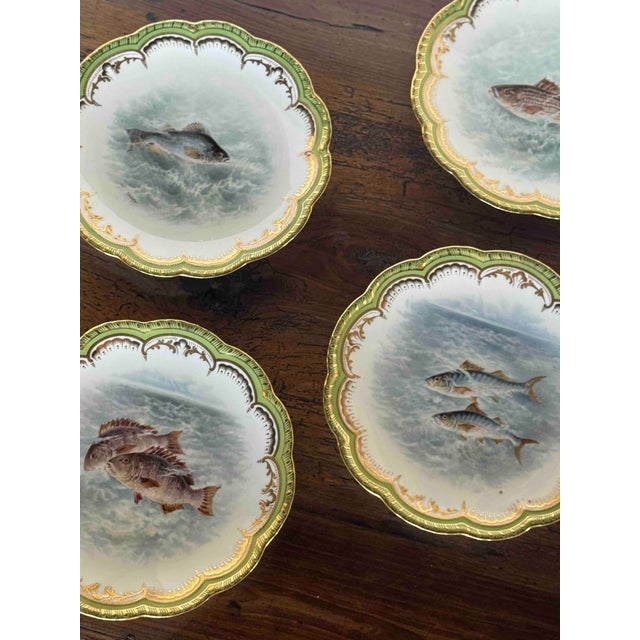 Tiffany and Co. 1920s Royal Cauldon for Tiffany & Co. Fish Plates, Set of Six For Sale - Image 4 of 10