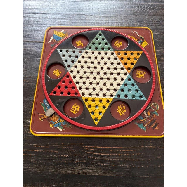 Traditional Vintage Ranger Steel Products Pagoda Chinese Checkers Rotating Board For Sale - Image 3 of 4