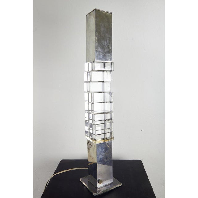 Chrome Table Lamp by Gaetano Missaglia, 1970s For Sale - Image 14 of 18