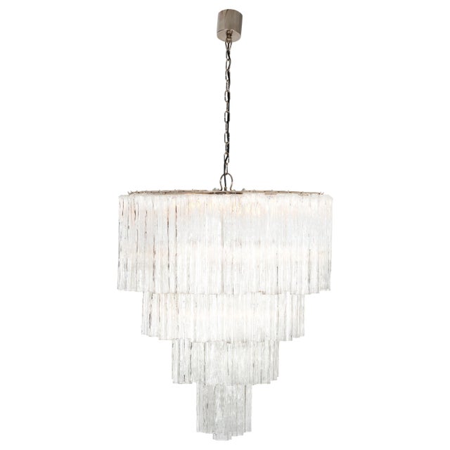 Glass Monumental Tronchi Italian Chandelier For Sale - Image 7 of 7