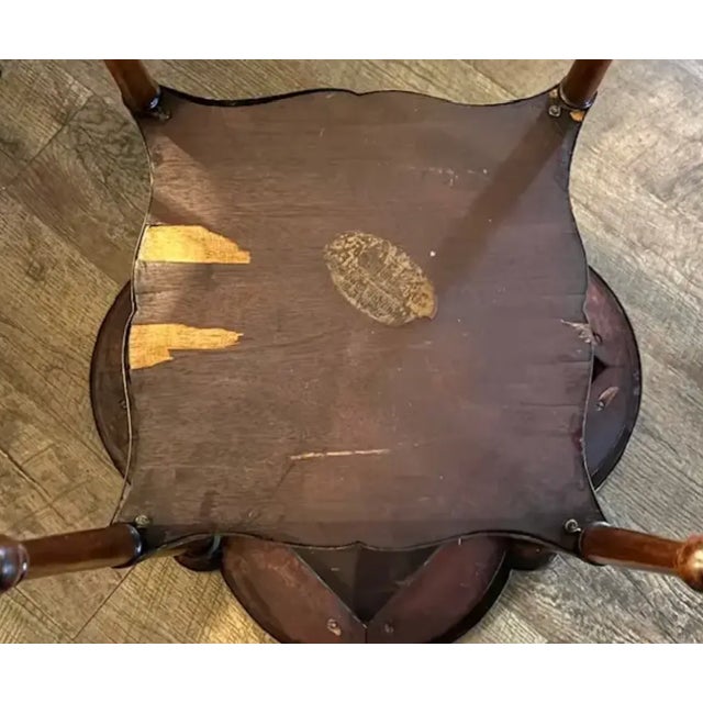 Early Directoire Style Mahogany Table With Brass Mounts and a Clover Shaped Top, Signed For Sale - Image 11 of 11