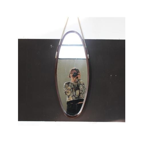 Oval Wall Mirror, 1950s For Sale - Image 10 of 10