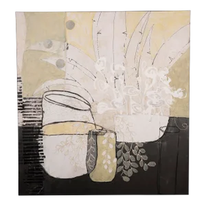 "White Roses" Original Mixed Media Painting by Jill Krasner