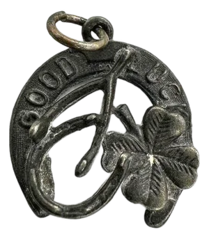 Vintage Sterling Silver "Good Luck" Lucky Charm Horse Shoe Pendant