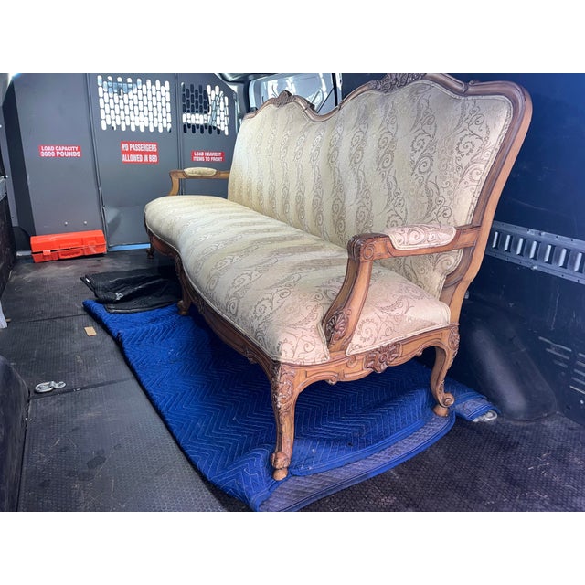 Mid 20th Century Louis XV Style Upholstered Sofa For Sale - Image 9 of 12