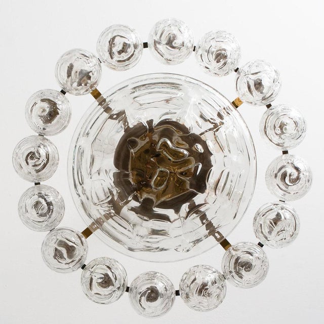 Gold Globe Lights Wave Glass Chandelier attributed to Doria Leuchten, 1965 For Sale - Image 8 of 16