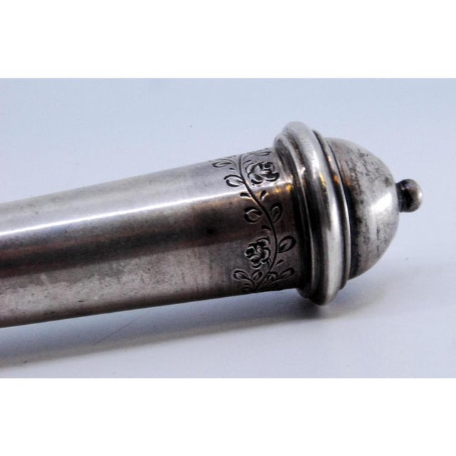 Metal Circular Silver Hand Mirror For Sale - Image 7 of 10