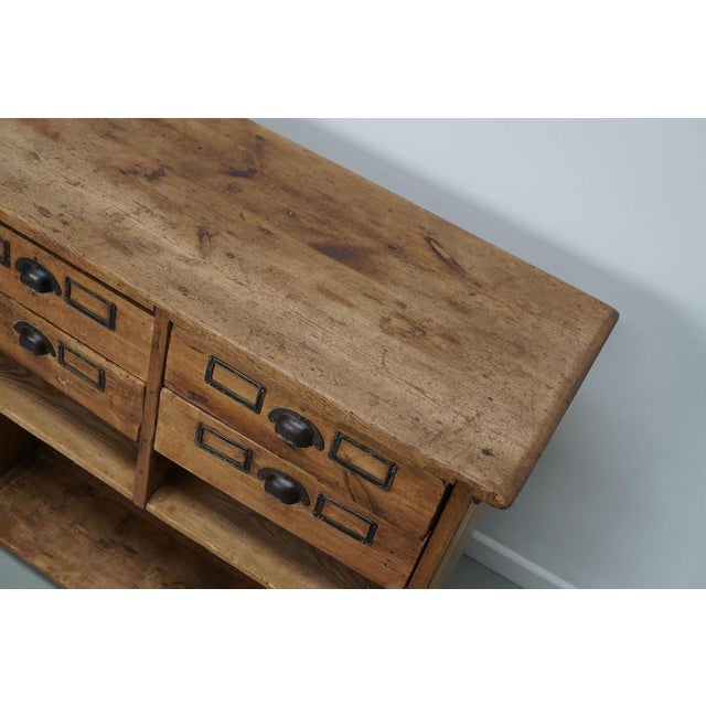 Brown Vintage Rustic German Pine Apothecary Cabinet, 1930s For Sale - Image 8 of 18