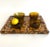 Part of a fabulous capsule collection of Mid-century handblown amber glassware including small serving bowls, various...